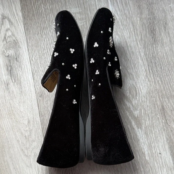 Birdies Black Loafers Rhinestones Gems Shoes Flats Size 9 - Picture 9 of 13
